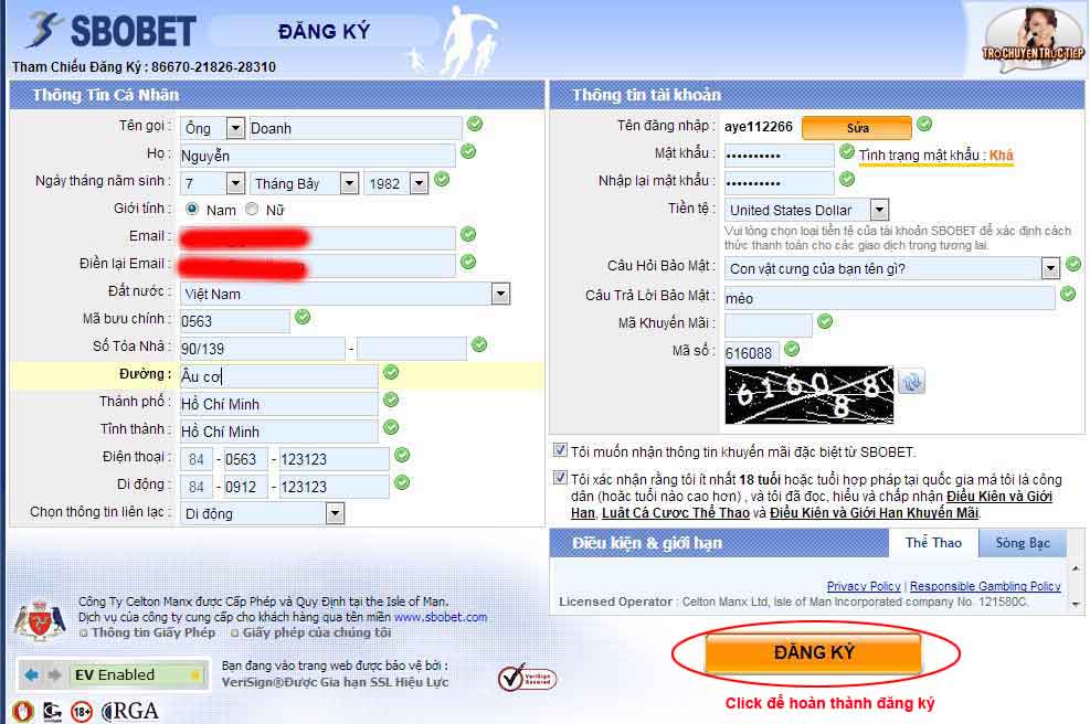 Đăng ký SBOBET 2