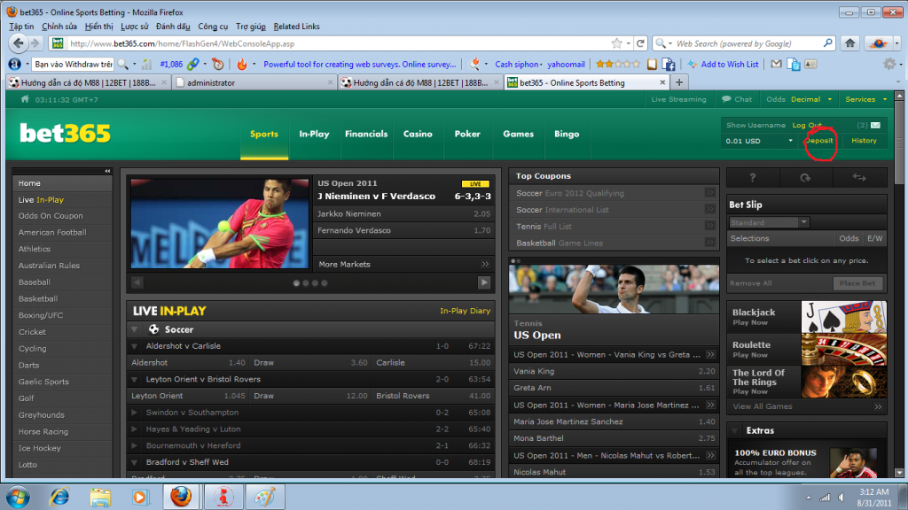 Gửi Tiền Bet365 1