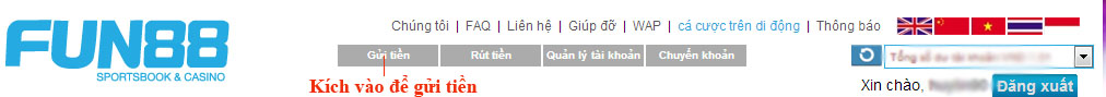 Gửi tiền Fun88 5