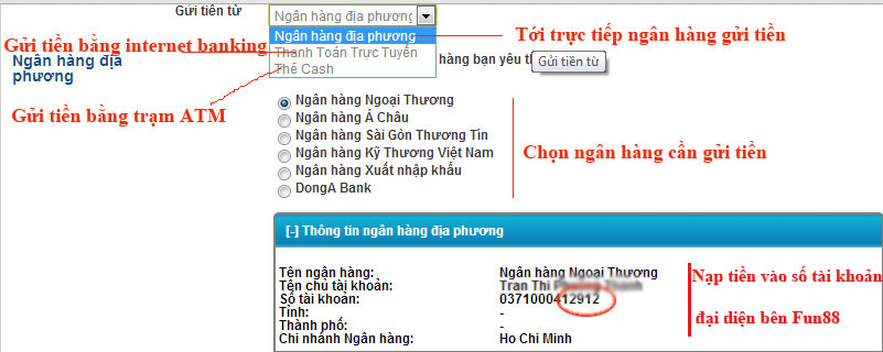 Gửi tiền Fun88 2