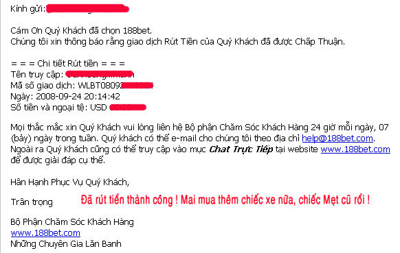 Rút Tiền 188Bet 1